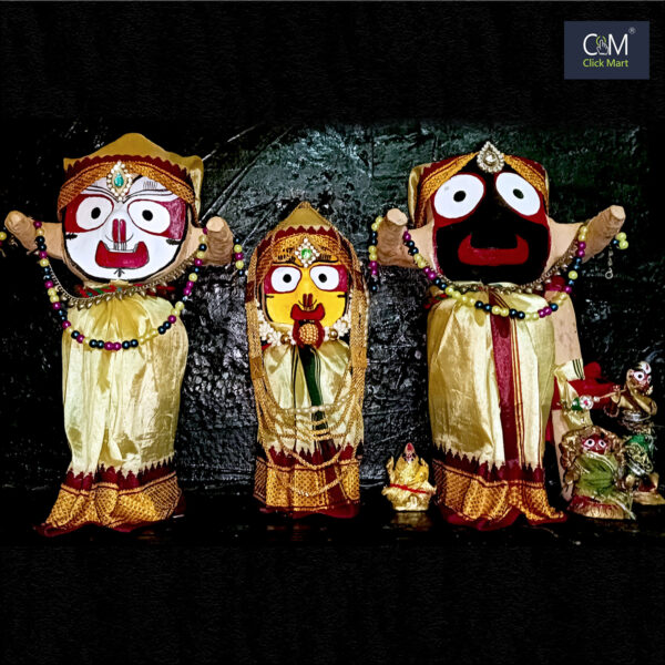 Premium Stone Chita Pure Brass Set for Jagannath Mahaprabhu, Balabhadra, and Subhadra Idols – Ideal for 4,  6, 8, 10 Inch Deities - Image 3