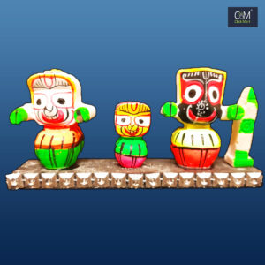 Marble Murty Set Jagannatha, Balabhadra, Subhadra, and Sudarshan on Singhasan – Handcrafted Deity Idol for Pooja and Temple Decor