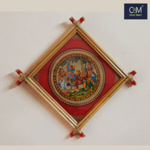 Krishna Radha Swing Festival (Raja Doli) Playing with Gopis: Exquisite Handmade Pattachitra Art – Traditional Indian Wall Decor